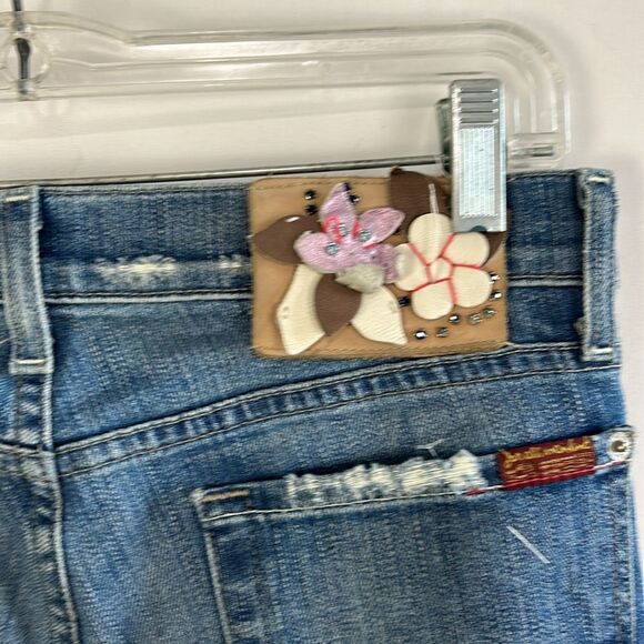 7 For All Mankind Distressed Bootcut Jeans - Picture 3 of 6